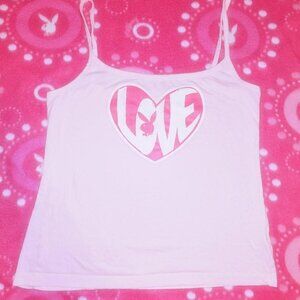 Vintage Playboy heart / love pink cami vest tank top